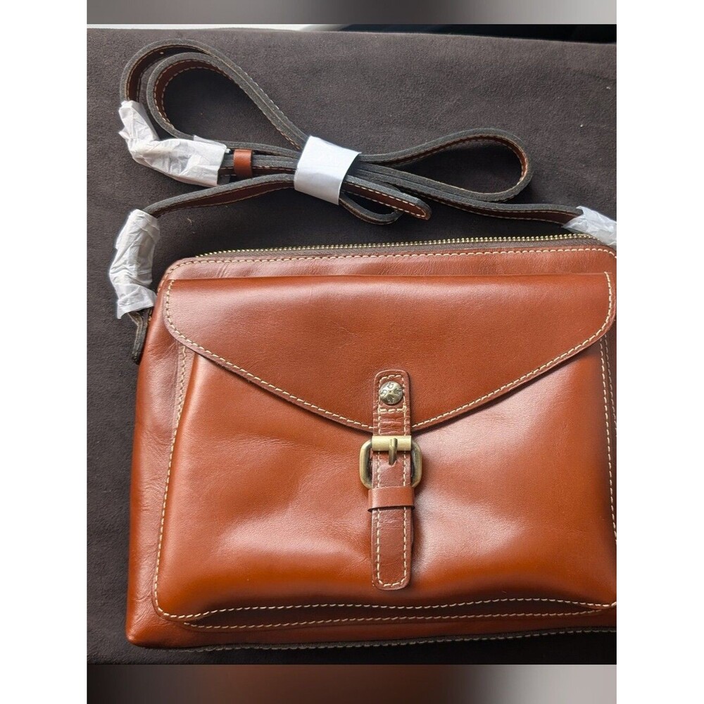 NWT Patricia Nash Avellino Leather Crossbody Bag Purse in Heritage Tan